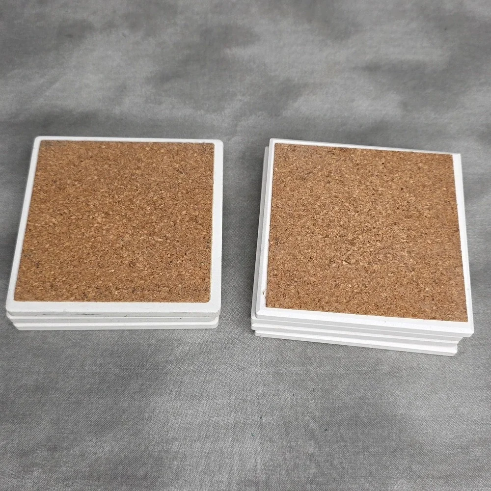 (X7)‎ Stoneware Coaster Set American Flag Patriotic Americana 2 Designs